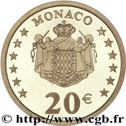 20 euros - Rainier III, Monaco, 2002 reverse image