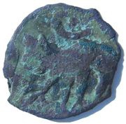 Pul "Animal to the left" with the name of Taghai Beg amir Mokhshi or Nuroujat mint obverse image