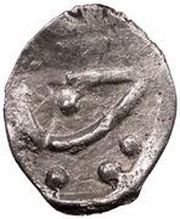 Fractional dirham "Ornamental type" - anepigraphic Bulghar mint reverse image