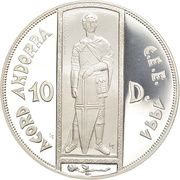 10 Diners - Joan Martí i Alanis Customs Union, Andorra, 1993 reverse image