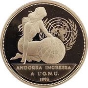 10 Diners - Joan Martí i Alanis Andorra U.N. Membership, Andorra, 1994 reverse image