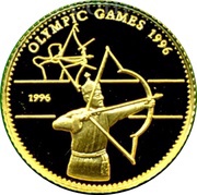 500 Tögrög 1996 Summer Olympics - Archer, Mongolia, 1996 reverse image