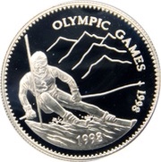 500 Tögrög 1998 Winter Olympics - Skier, Mongolia, 1998 reverse image