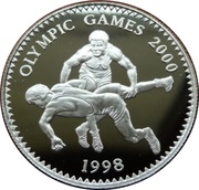500 Tögrög Olympic Games 2000 - Wrestlers, Mongolia, 1998 reverse image