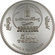 500 Tögrög Khubilai Khan and Marco Polo obverse image