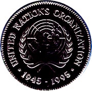 1000 Tögrög 50th anniversary of the United Nations, Mongolia, 1995 reverse image