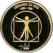 1000 Tögrög Leonardo Da Vinci, Mongolia, 1999 reverse image