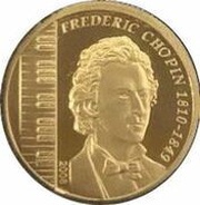 1000 Tögrög Frederic Chopin, Mongolia, 2011 reverse image