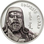 1000 Tögrög Chinggis Khaan; colored, Mongolia, 2014-2016 reverse image