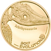 1000 Tögrög Ichthyosaur Gold, Mongolia, 2017 reverse image