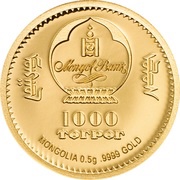 1000 Tögrög Golden Edelweiss obverse image