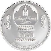 1000 Tögrög Mahatma Gandhi obverse image