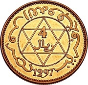 4 Rials - Moulay al-Hasan I Pattern reverse image