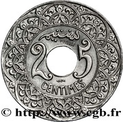 25 Centimes - Yusuf Essai; with "Essai" above hole reverse image