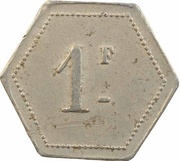 1 Franc - Entreprise Collet et Gouvernet small "1", Morocco, 1912 reverse image