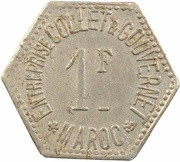 1 Franc - Entreprise Collet et Gouvernet large "1" obverse image