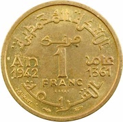 1 Franc - Mohammed V Essai reverse image