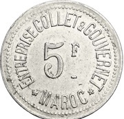 5 Francs - Entreprise Collet et Gouvernet uniface obverse image