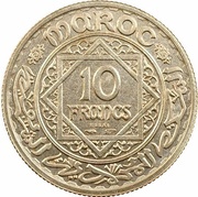 10 Francs - Mohammed V Essai; with "Essai" reverse image