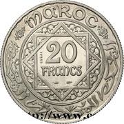 20 Francs - Mohammed V Essai reverse image