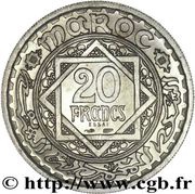 20 Francs - Mohammed V Essai, Morocco, 1947 reverse image