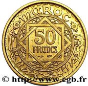 50 Francs - Mohammed V Essai, Morocco, 1952 reverse image