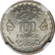100 Francs - Mohammed V, Morocco, 1951 reverse image