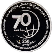 250 Dirhams - Mohammed VI Human Rights, Morocco, 2018 reverse image
