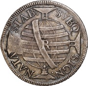 1000 Réis - José I Countermark "M" over 600 Réis J, Brazil reverse image