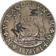 2400 Réis - José I Counterstamp "MR" over 8 Reales/México obverse image