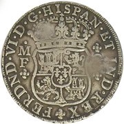 2400 Réis - José I Counterstamp "MR" over 8 Reales/México reverse image