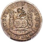 2400 Réis - José I Counterstamp "MR" over 8 Reales/Santiago obverse image