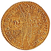 3000 Réis - José I Countermark MR over "1 Ducat, Holland, 1752" obverse image