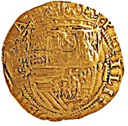 Half ounce - José I Countermark "MR" over 2 Escudos, Felipe IV, Spain, Mozambique, 1765 reverse image