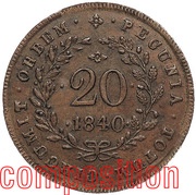 20 Réis - Maria II Lisboa mint reverse image