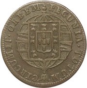 80 Réis - João VI Colonial Coinage, Mozambique, 1820 reverse image
