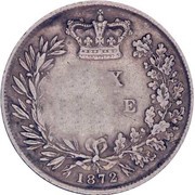 50 Réis - Luiz I Countermark "Crowned PM" over 6 Pence/Victoria reverse image