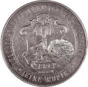 450 Réis Countermark "PM" over 1 Rupee/German East Africa reverse image