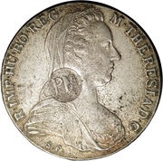 920 Réis - Carlos I Countermark "PM" over 1 Thaler/Austria obverse image