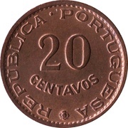 20 Centavos, Mozambique, 1961 reverse image