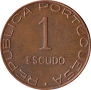1 Escudo, Mozambique, 1945 reverse image