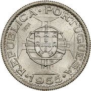 10 Escudos Pattern, Mozambique, 1955 reverse image