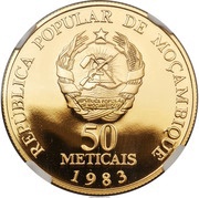 50 Meticais FAO; Gold Proof issue obverse image