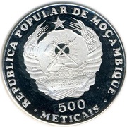 500 Meticais Moorish Idol Fish obverse image
