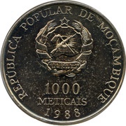1000 Meticais Visit of Pope John Paul II obverse image