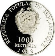 1000 Meticais Visit of Pope John Paul II; Silver Proof Issue obverse image