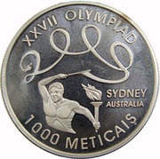 1000 Meticais XXVII Olympiad, Mozambique, 1998 reverse image