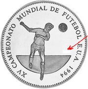 10 000 Meticais 1994 World Cup USA, soccer player, without 999, Mozambique, 1994 reverse image