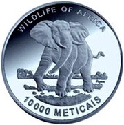 10 000 Meticais Wildlife od Africa reverse image