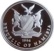 10 Dollars Namibia Olympics 1996 obverse image